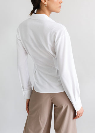 Pleated Blouse | Cloud Lattice white