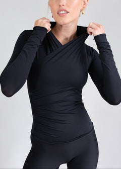 silhouette  wrap top black 