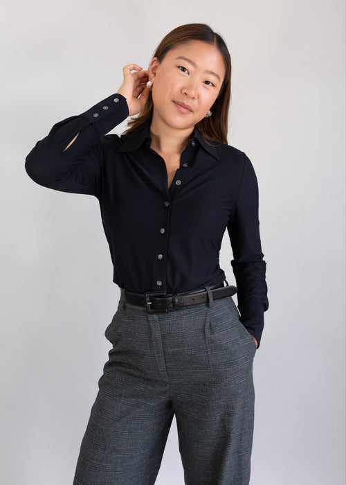 bubble blouse black