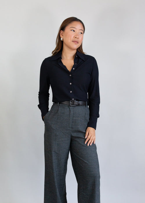 bubble blouse black