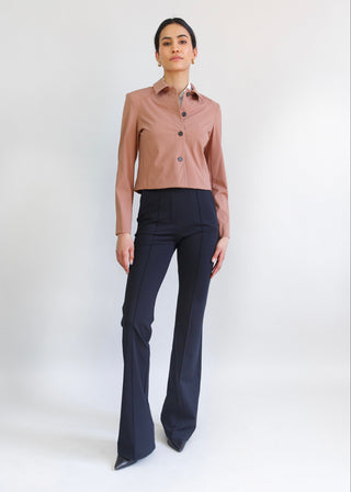 Structured Cropped Jacket | Rosewood Taupe