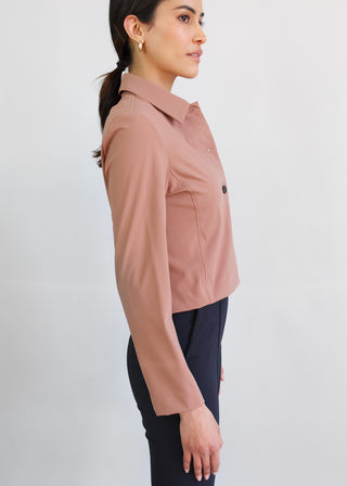 Structured Cropped Jacket | Rosewood Taupe