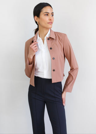 Structured Cropped Jacket | Rosewood Taupe