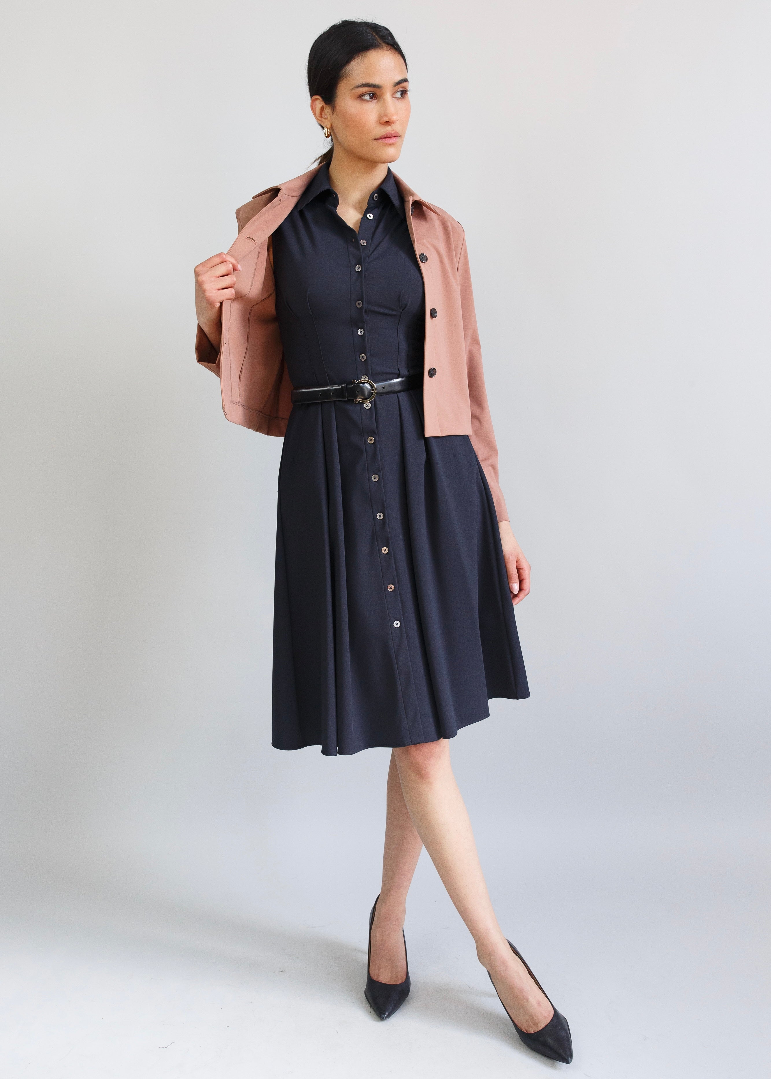 Sleeveless Fit-and-Flare Shirt Dress Sleeveless Fit-and-Flare Shirt Dress