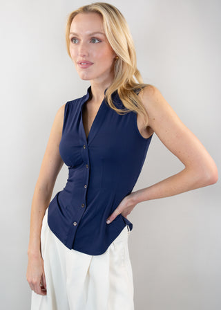 Sleeveless V-Neck Blouse