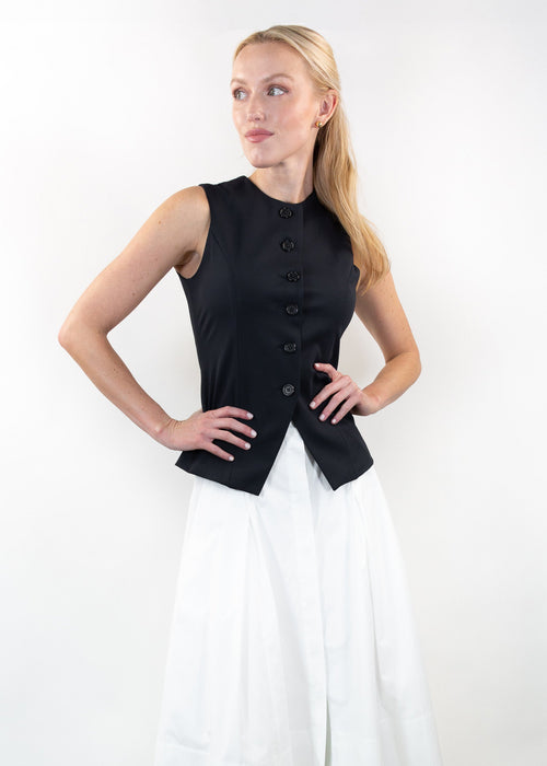 jewel neck vest black