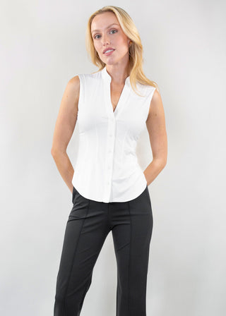 sleeveless vneck blouse