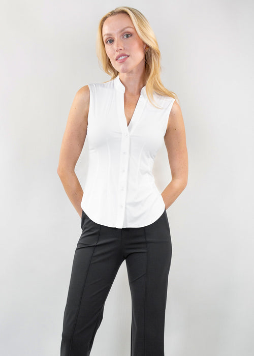 sleeveless vneck blouse
