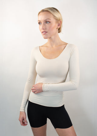 Reversible Long Sleeve Scoop bisque