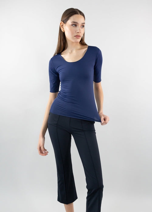 short sleeve reversible scoop navy