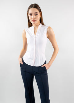 sleeveless vneck blouse