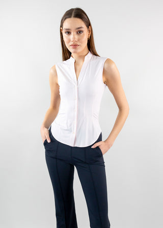 sleeveless vneck blouse