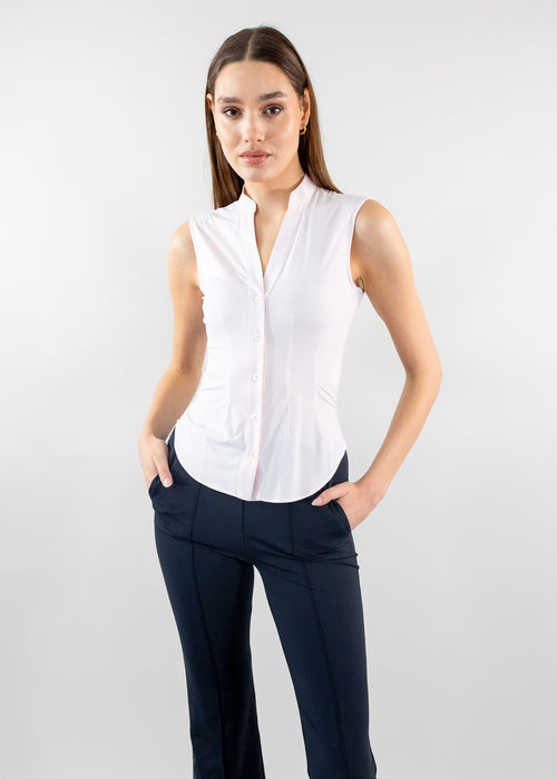 sleeveless vneck blouse