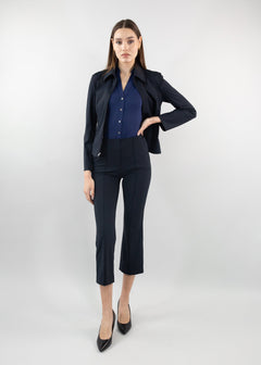 high rise cropped trouser black