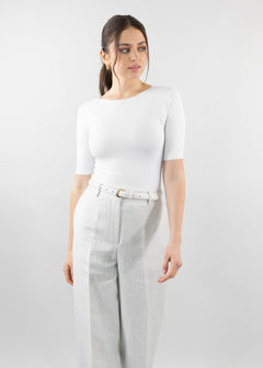 short sleeve reversible scoop white