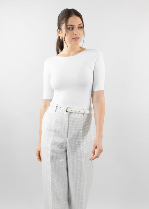 short sleeve reversible scoop white