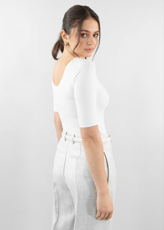 short sleeve reversible scoop white