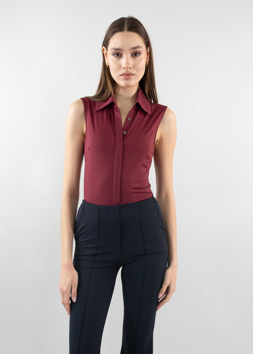 classic sleeveless button up