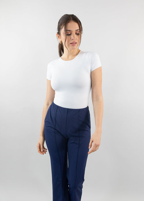 short sleeve crew neck white