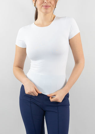 short sleeve crew neck white