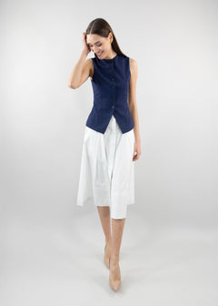 jewel-neck vest navy