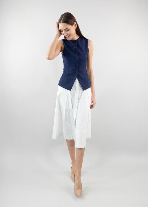 jewel-neck vest navy