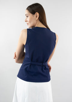 jewel-neck vest navy