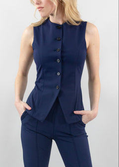 jewel-neck vest navy