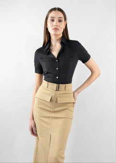short sleeve fitted blouse