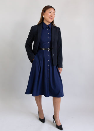 fitted waist long sleeve shirt dress White Fitted Waist Long Sleeve Button Shirt Dress