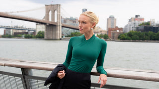 silhouette wrap top evergreen