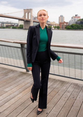 silhouette wrap top evergreen