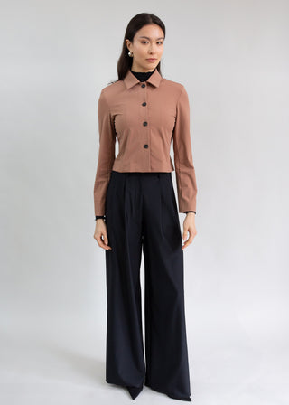 Structured Cropped Jacket | Rosewood Taupe