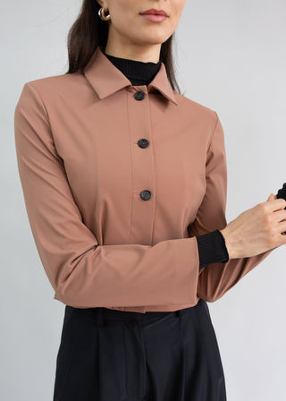 Structured Cropped Jacket | Rosewood Taupe