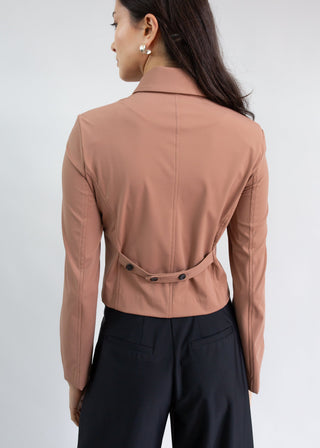 Structured Cropped Jacket | Rosewood Taupe