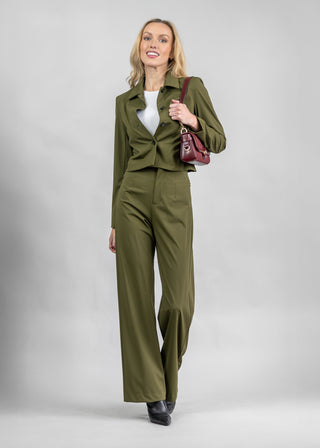 Modern City Trouser and Structured Cropped Jacket Olive