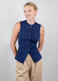 jewel neck vest navy
