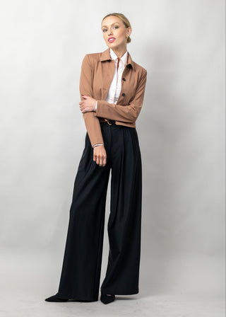 Structured Cropped Jacket | Rosewood Taupe