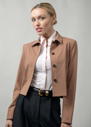 Structured Cropped Jacket | Rosewood Taupe