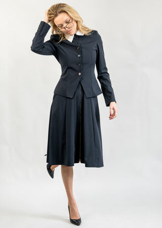 Jewel-Neck Tailored Blazer