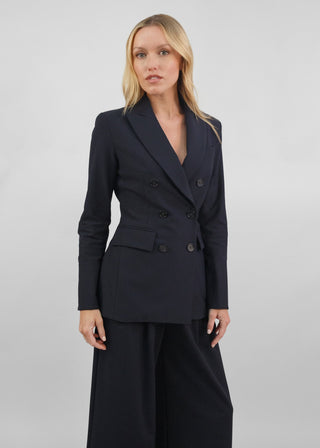 Hourglass Double Breasted Blazer | Black