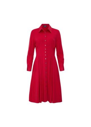 Long Sleeve Fit-and-Flare Shirt Dress