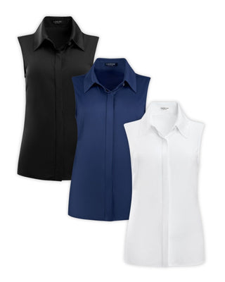 Classic Sleeveless Button Up 3Pack