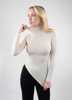 long sleeve turtleneck bisque