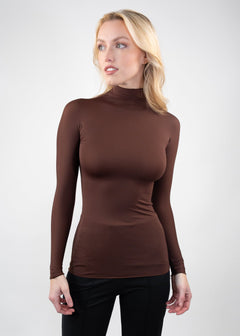 long sleeve turtleneck chocolate brown