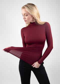 long sleeve turtleneck merlot