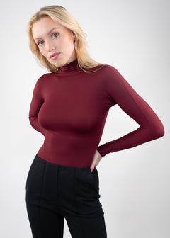 long sleeve turtleneck merlot