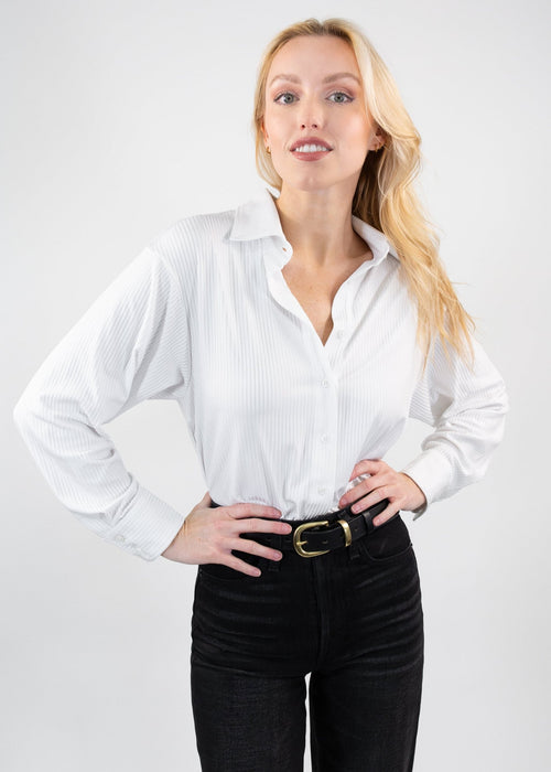 relaxed ribbed button up