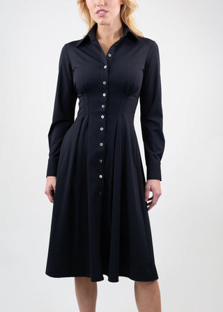 long sleeve fit flare black