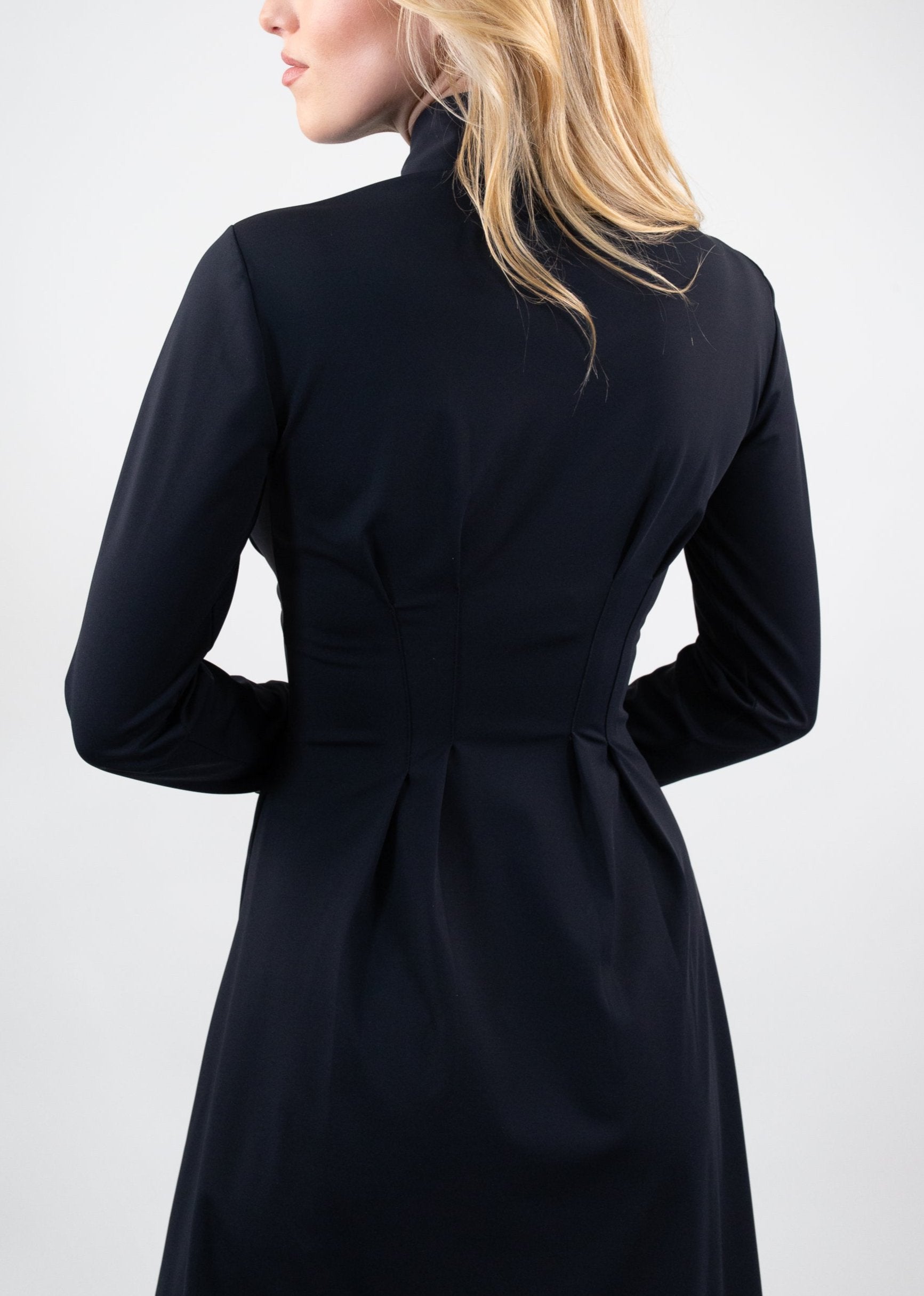 Long Sleeve Fit-and-Flare Shirt Dress Luxeire Long Sleeve Fit-and-Flare Shirt Dress Luxeire